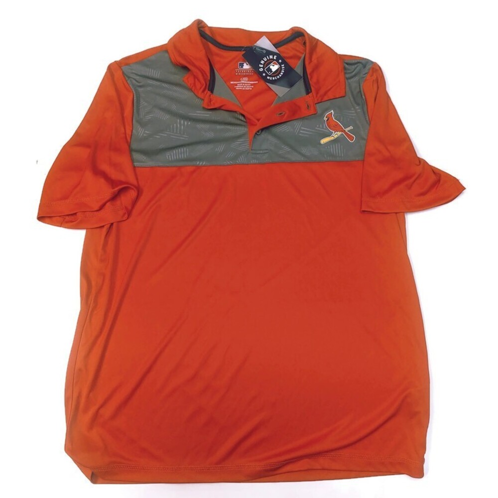 St. Louis Cardinals Mens L Short Sleeve Golf Polo Shirt Red Genuine Merchandise